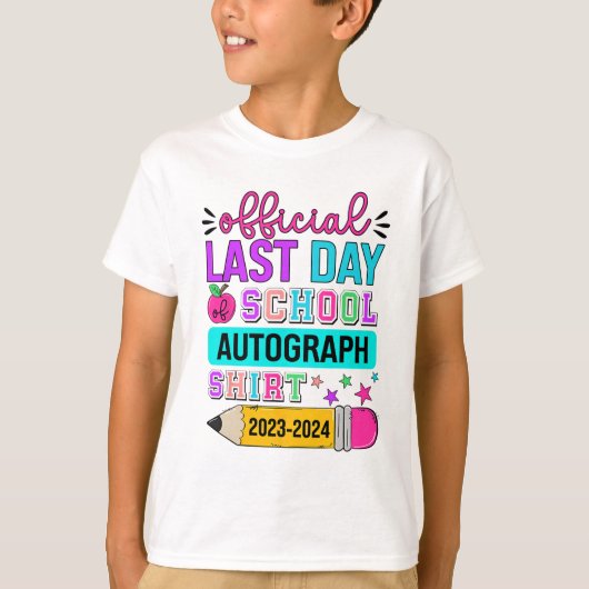 Laatste dag van school handtekening Shirt potlood  (Voorkant)