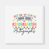 Laatste dag van school handtekeningen kleuterschoo magneet (Voorkant)