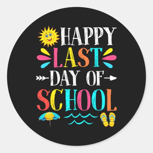 Laatste dag van school leraar student Afstuderen c Ronde Sticker (Voorkant)