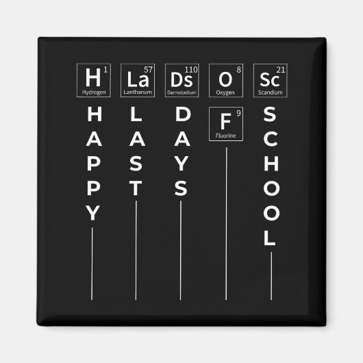 Laatste Dag Van School Magneet (Voorkant)