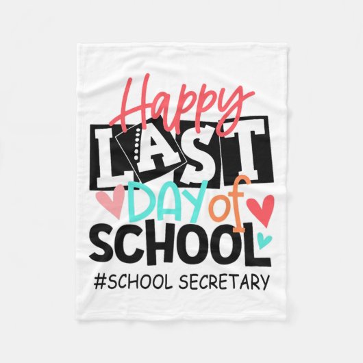 Laatste dag van school secretaris Afstuderen plezi Fleece Deken (Voorkant)