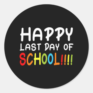 Laatste dag van school T Shirt studenten en docent Ronde Sticker