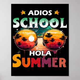 Laatste dag van school uit voor zomer leraar meisj poster