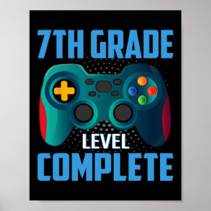 Laatste dag van school videogame 7e klas niveau co poster