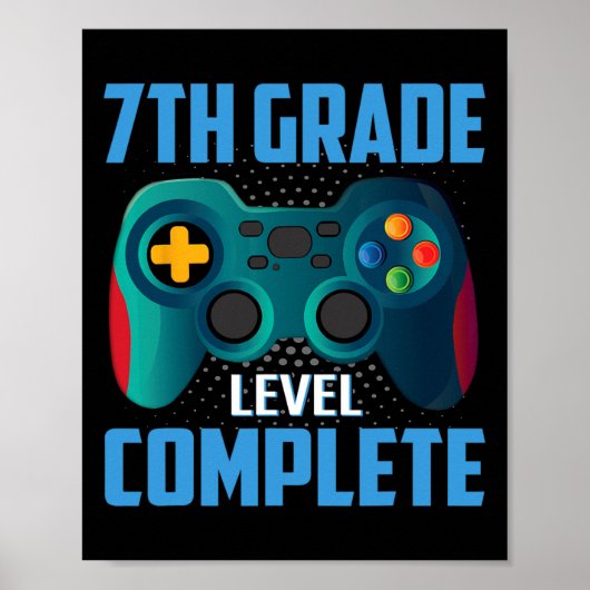 Laatste dag van school videogame 7e klas niveau co poster (Voorkant)