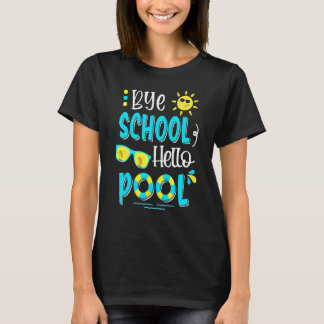 Laatste dag van schooldag, school Hallo poolzwemme T-shirt