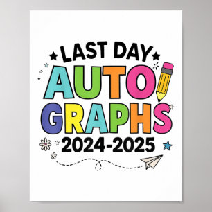 Laatste dag van schoolhandtekeningen Einde schooll Poster
