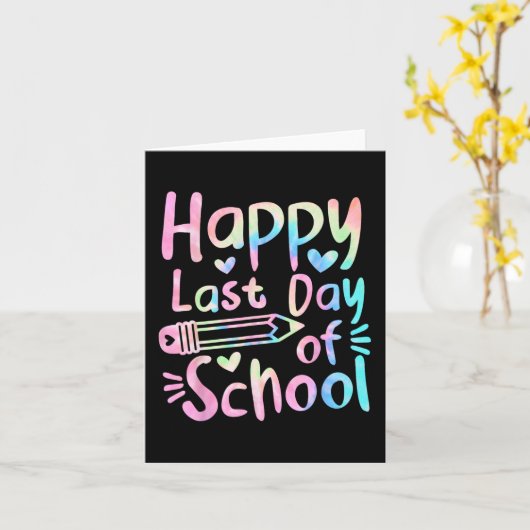 Laatste dag van schoolleerlingen vrouwen grappige  kaart (Gele Bloem)