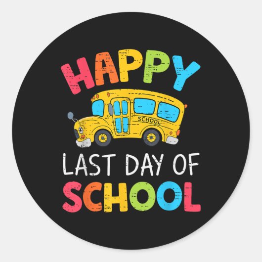 Laatste dag van schoolleraar Kinder Afstuderen ein Ronde Sticker (Voorkant)
