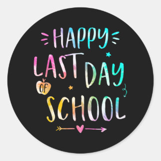 Laatste dag van schoolleraren vrouwen Kinder Ronde Sticker