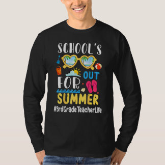 Laatste dag van schoolonderwijs in de derde klas v t-shirt