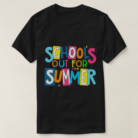 Laatste dag van schoolonderwijs uit voor zomeronde t-shirt (Design voorkant)