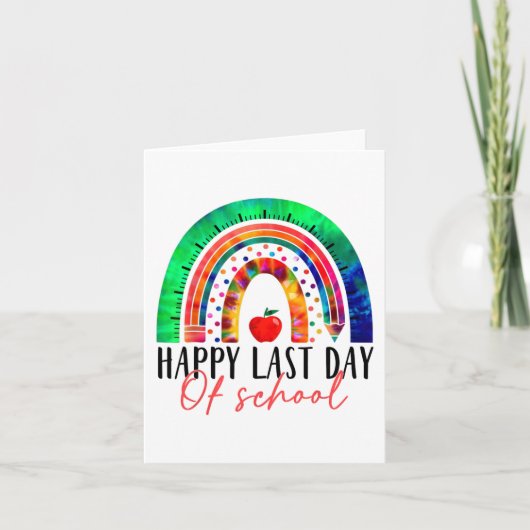 Laatste dag van schoolonderwijzend Afstuderen Rain Kaart (Voorkant)