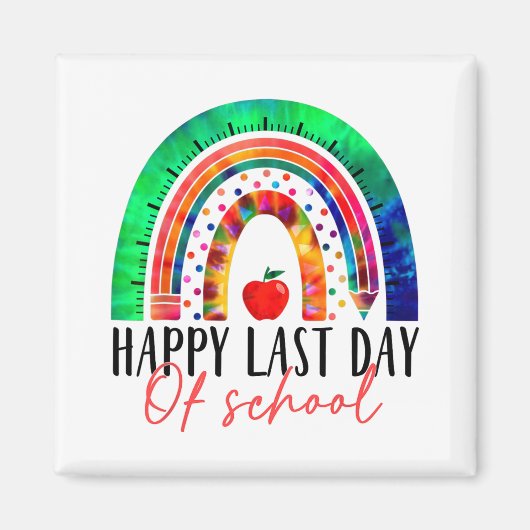 Laatste dag van schoolonderwijzend Afstuderen Rain Magneet (Voorkant)