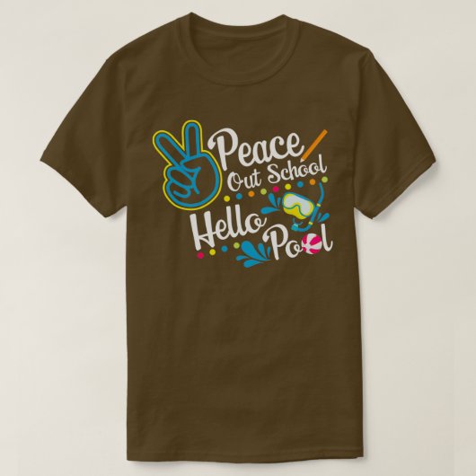 Laatste dag van schoolvrede in school Hallo pool T-shirt (Design voorkant)