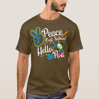 Laatste dag van schoolvrede in school Hallo pool T-shirt