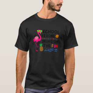 Laatste dag van schoolzomervakantie Flamingo T-shirt