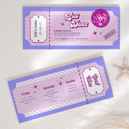 Laatste Dance Disco Bachelorette Weekend Uitnodigi