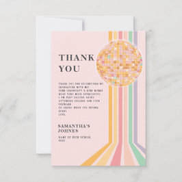 Laatste Dance Retro Graduation Party Bedankkaart