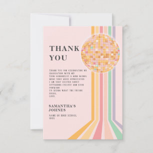 Laatste Dance Retro Graduation Party Bedankkaart