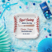 Laatste dans voor de ring Baseball Bruidsfeest Papieren Bordje (Feest)