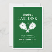 Laatste Dink Pickleball Bach Weekend Kaart (Voorkant)