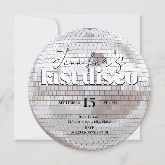 Laatste Disco 70s Dance Bachelorette Party Kaart (Voorkant)