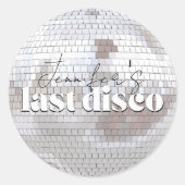 Laatste Disco 70s Dans Bruidsfeestje Ronde Sticker (Voorkant)