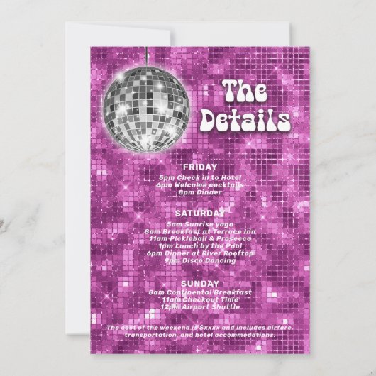 Laatste Disco 70s Retro Afscheid Weekend voor de B Kaart (Achterkant)