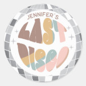 Laatste Disco 70s Retro Groovy Meidenavond Ronde Sticker (Voorkant)