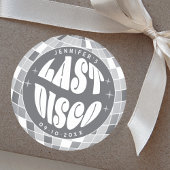 Laatste Disco 70s Retro Groovy vrijgezellenfeest Ronde Sticker