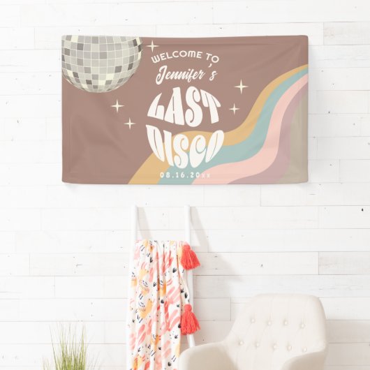 Laatste Disco 70s Retro Groovy vrijgezellenfeest Spandoek (Insitu)