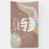 Laatste Disco 70s Retro Groovy vrijgezellenfeest Spandoek (Verticaal)
