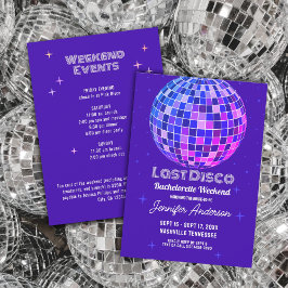 Laatste Disco 70s Retro Space Bachelorette Weekend Kaart
