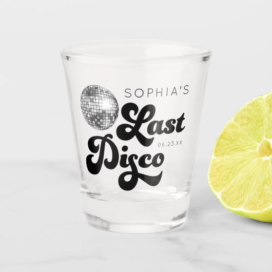 Laatste Disco Bachelorette Feest Shotglas Shot Glas (Voorkant)