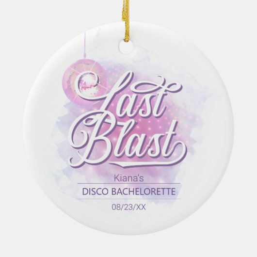 Laatste Disco Bachelorette ID928 Keramisch Ornament (Achterkant)