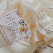 Laatste Disco Bachelorette Minimalist Uitnodigen Kaart