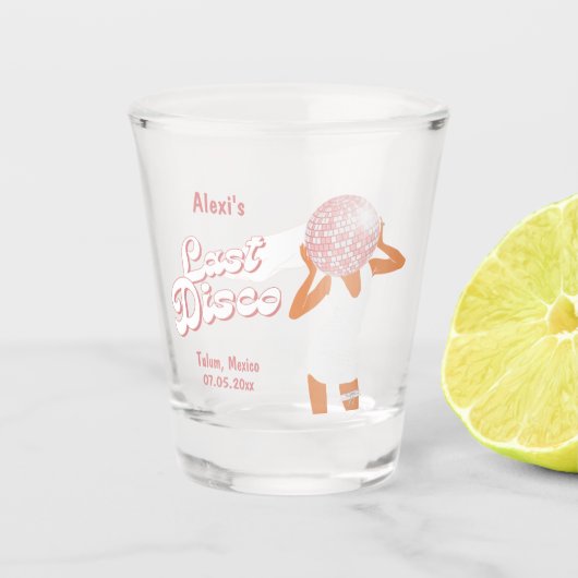Laatste Disco Bachelorette Op Maat Shot Glas (Voorkant)