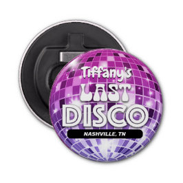 Laatste Disco Bachelorette Party Button Flesopener