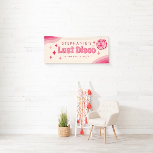 Laatste Disco Bachelorette Party Custom Banner (Insitu)