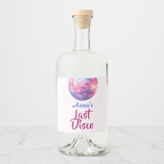 Laatste Disco Bachelorette Party Liquor Labels Likeurfles Etiket (Voorkant)