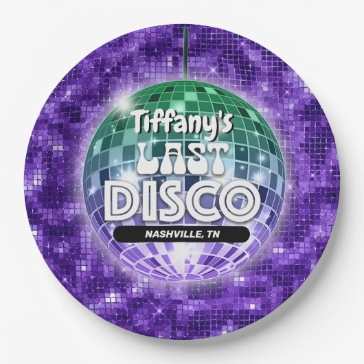 Laatste Disco Bachelorette Party Papieren Bordje (Voorkant)