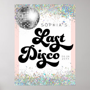 Laatste Disco Bachelorette Party Welkomstteken Poster