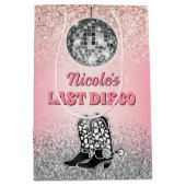 Laatste Disco Bachelorette Retro Thema Medium Cadeauzakje (Voorkant)