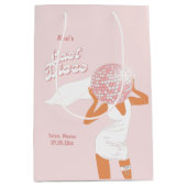 Laatste Disco Bachelorette Roze Medium Cadeauzakje (Voorkant)