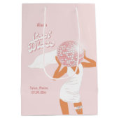 Laatste Disco Bachelorette Roze Medium Cadeauzakje (Achterkant)