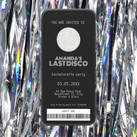 Laatste Disco Bachelorette Silver Ticket Kaart