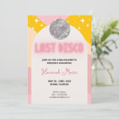 Laatste Disco Bachelorette Uitnodiging  (Staand voorkant)