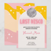 Laatste Disco Bachelorette Uitnodiging  (Voorkant / Achterkant)
