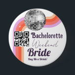 Laatste Disco Bachelorette Weekend Button<br><div class="desc">Laatste Disco vrijgezellenfeest retro paarse sjabloon. Aangepaste,  gepersonaliseerde,  bewerkbare download,  retro groovy disco volwassen partij</div>